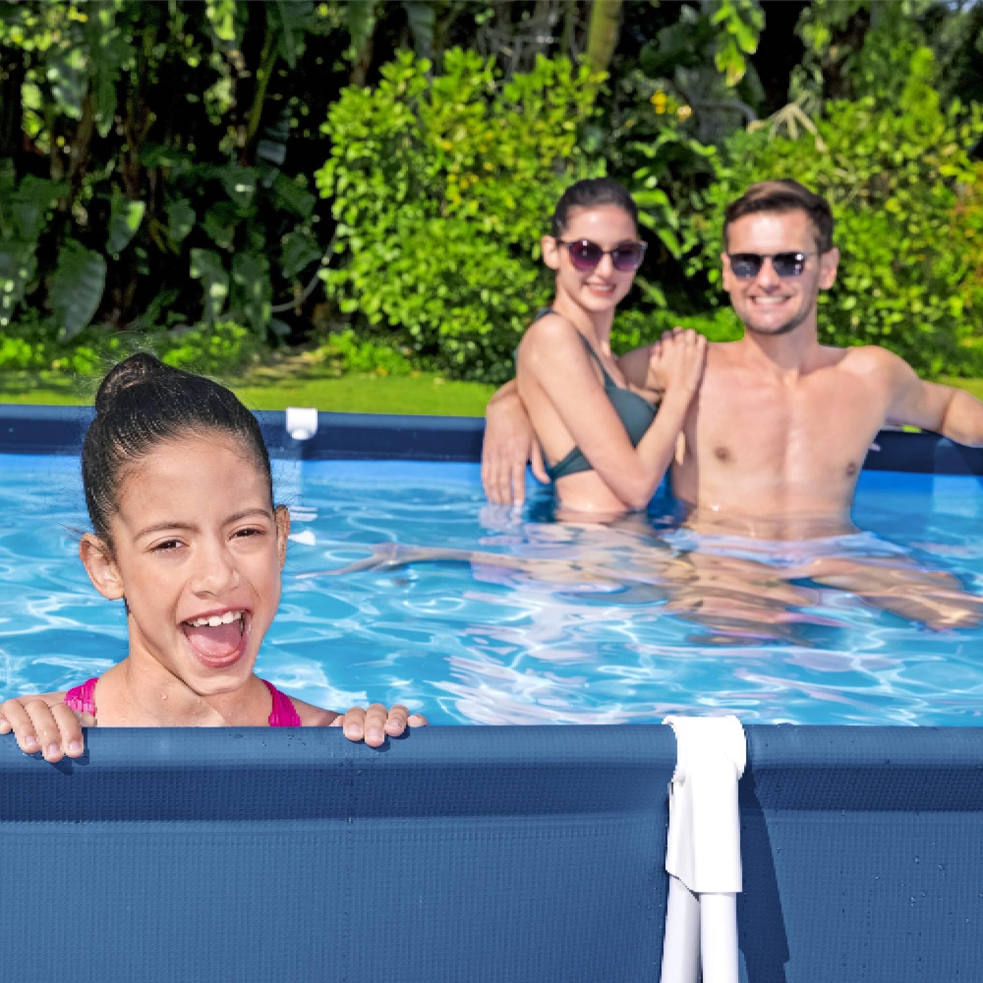 Piscina SteelPro retangular 400X211X81 CM com Bomba Depuradora e Filtro 8/11