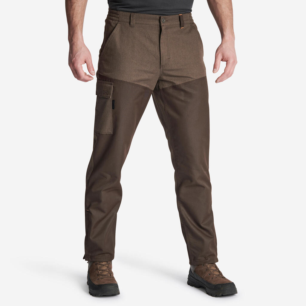 TAPERED HUNTING TROUSERS RENFORT 100 - BROWN