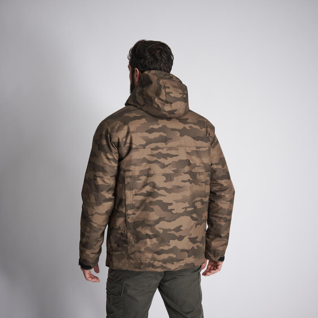 Jacke 100 wasserdicht warm Camouflage Woodland 