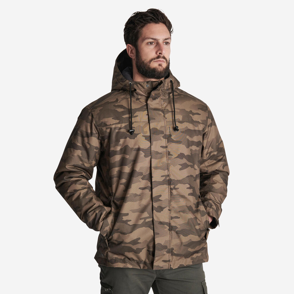 WARM WATERPROOF JACKET 100 CAMO WOODLAND