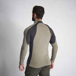 900 Long Sleeve Zipped Wool Hunting T-Shirt Light Green