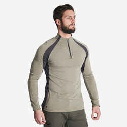 900 Long Sleeve Zipped Wool Hunting T-Shirt Light Green