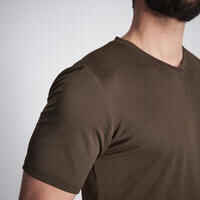 Men's Hunting Short-sleeved Breathable T-shirt 100 dark brown