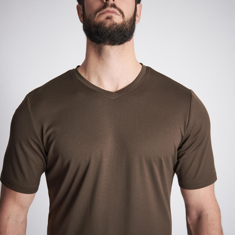Jagd-T-Shirt 100 Herren atmungsaktiv braun 