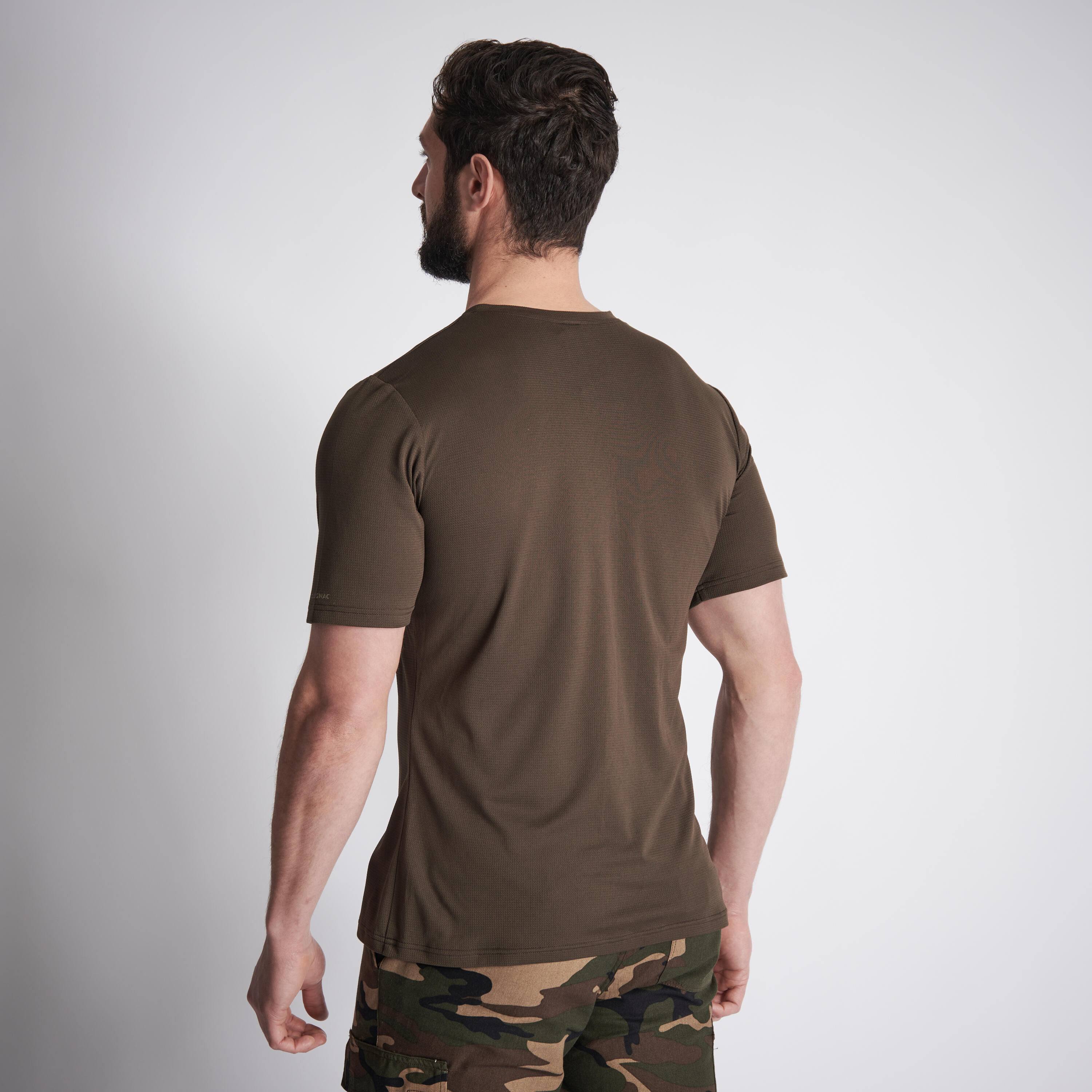 Maglia caccia uomo 100 traspirante marrone 2/5