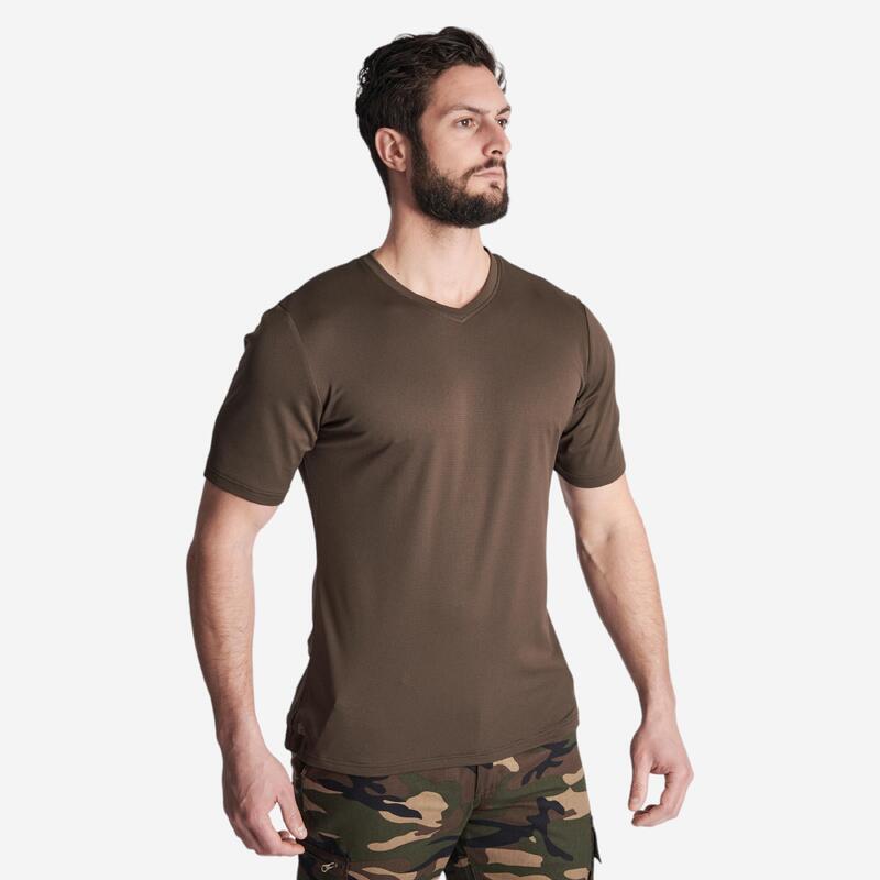 T-shirt Manches courtes respirant 100 homme marron foncé