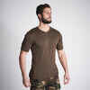 Vīriešu elpojošs medību T krekls ar īsām piedurknēm “100”, tumši brūns