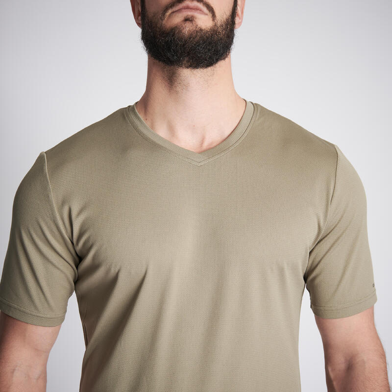 Maglia caccia uomo 100 traspirante verde chiaro