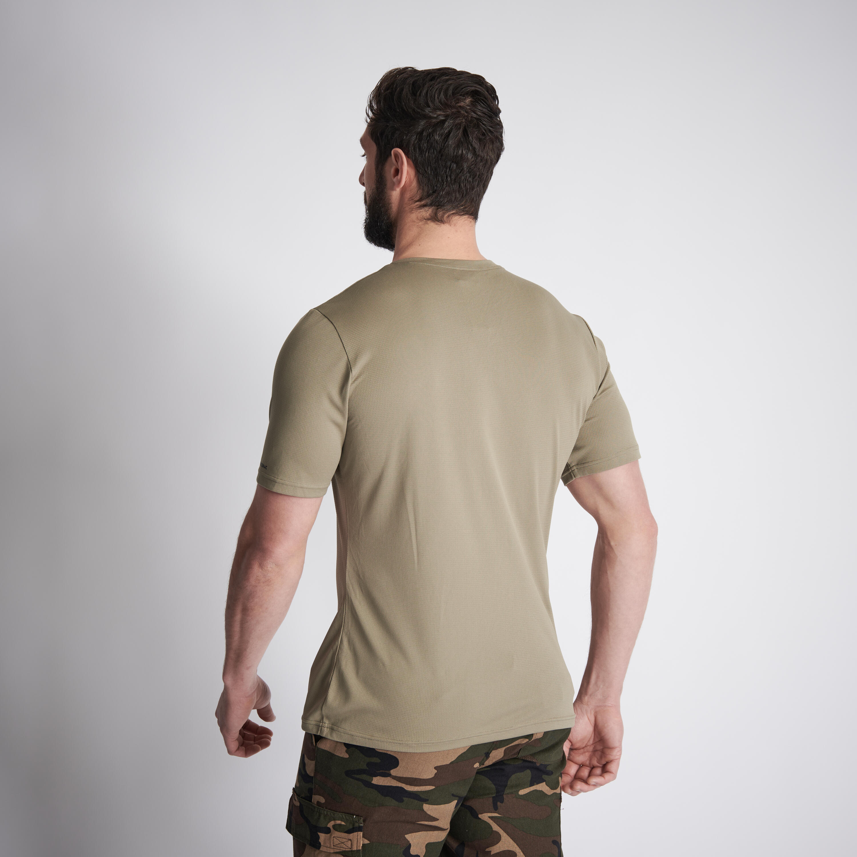 Men's Hunting Short-sleeved Breathable T-shirt 100 light green 2/5