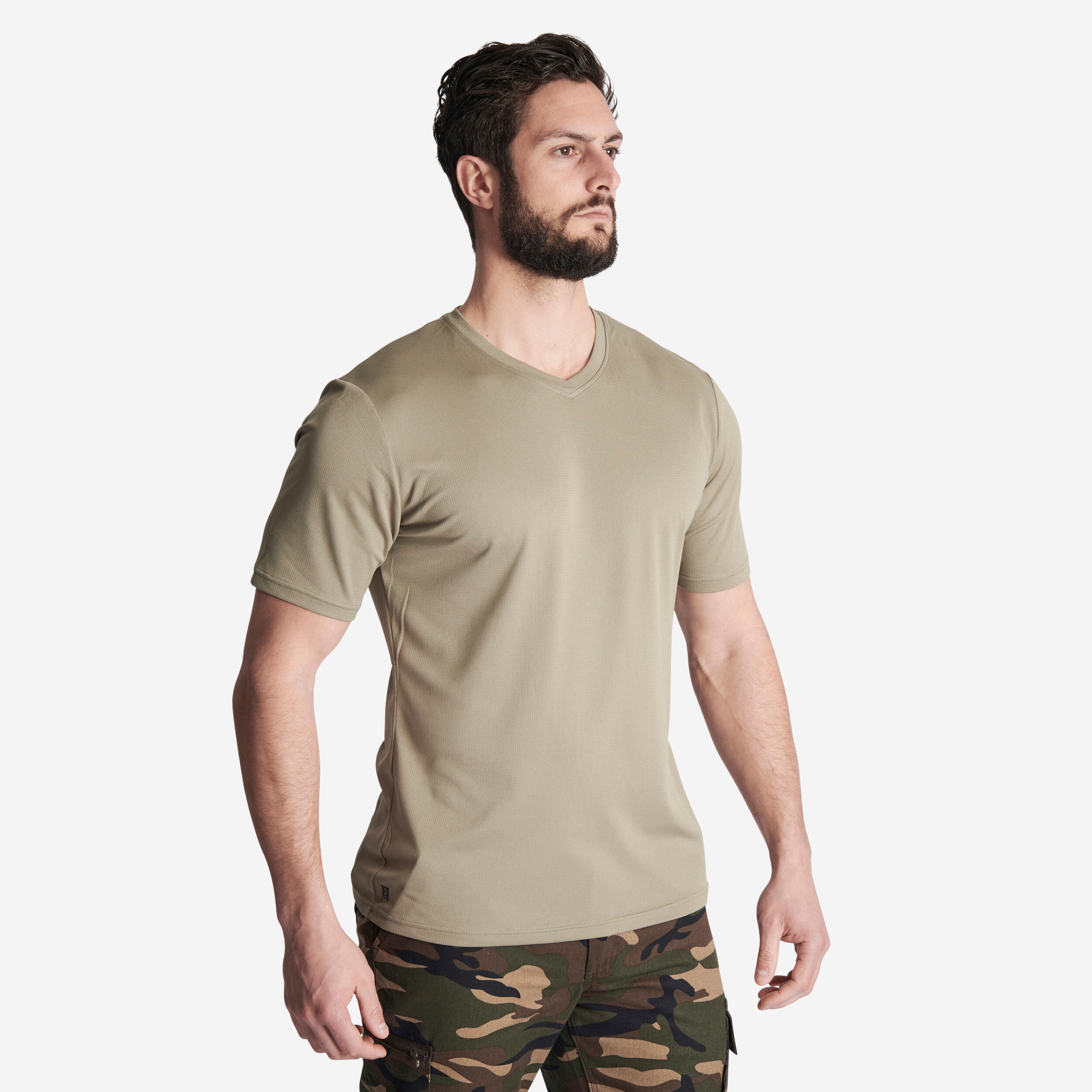 SOLOGNAC Men's Hunting Short-sleeved Breathable T-shirt 100 light green