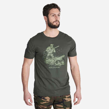 Lovačka majica kratkih rukava 100 pamučna muška zelena 
