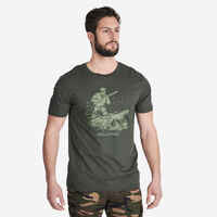 Men's Hunting Short-sleeved Cotton T-Shirt - 100 pointer green