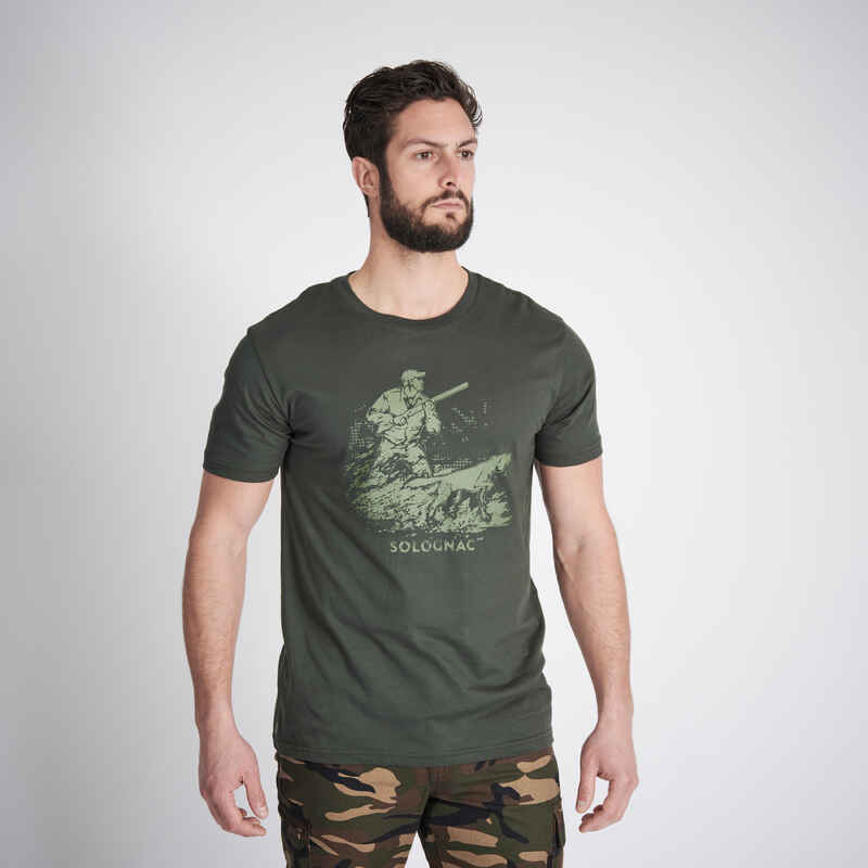 T-Shirt Baumwolle Jagdhund 100 grün 