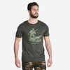 Vīriešu kokvilnas medību T krekls “100”, zaļš, pointers