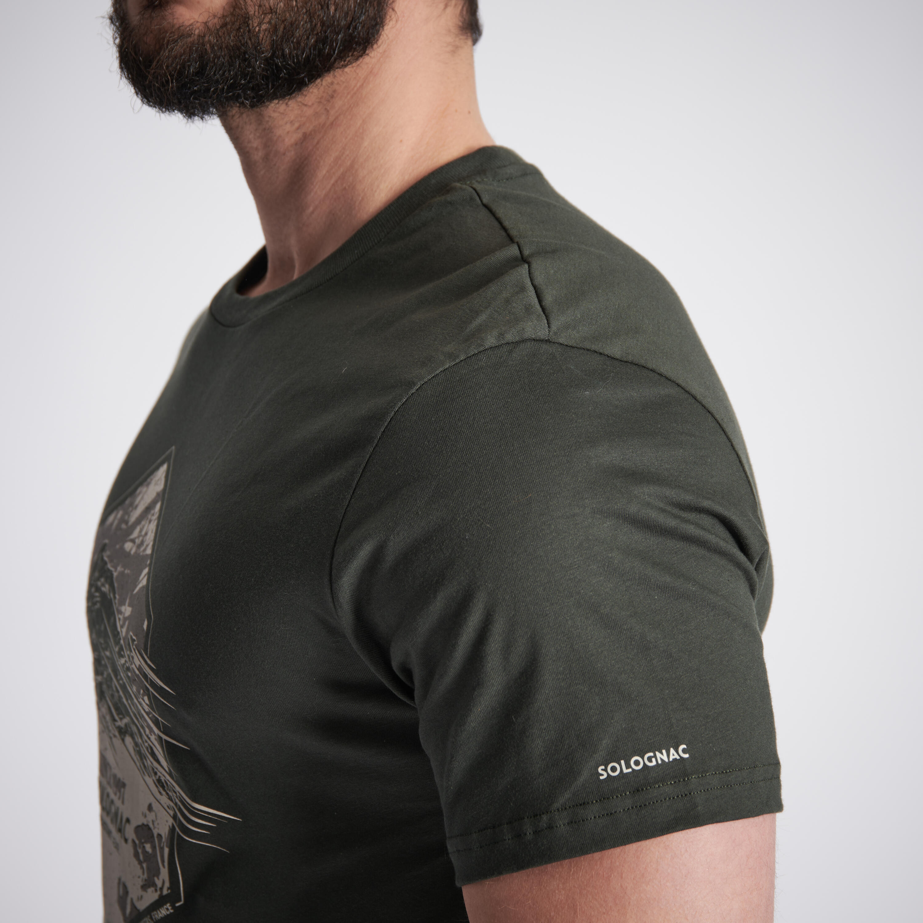 Cotton short-sleeved T-shirt - 100 Boar green