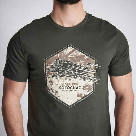 Cotton short-sleeved T-shirt - 100 Boar green