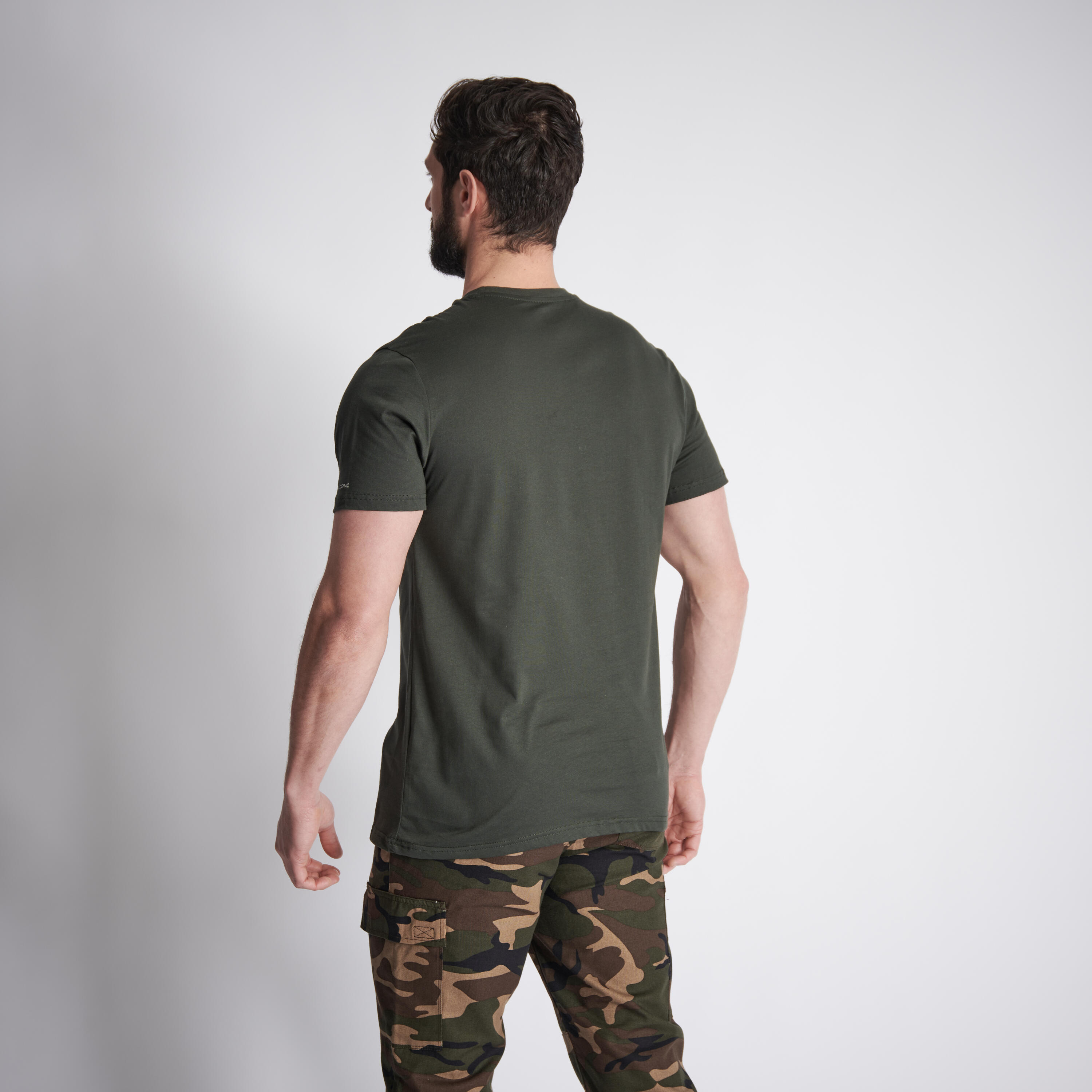 Cotton short-sleeved T-shirt - 100 Boar green
