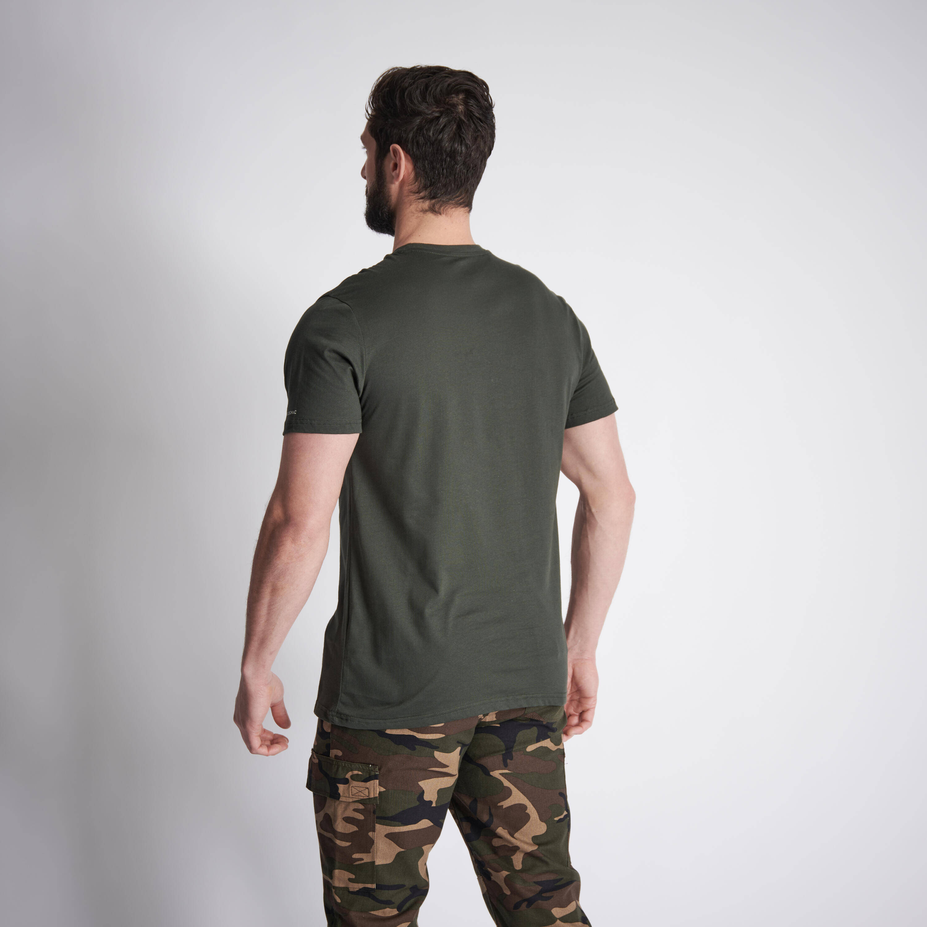 Cotton short-sleeved T-shirt - 100 Boar green -  2