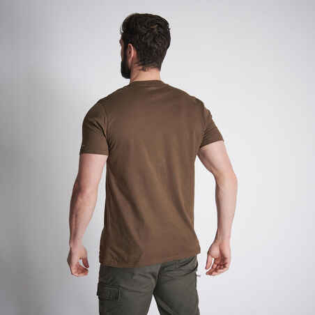 Medžiokliniai medvilniniai trumparankoviai marškinėliai „100“, rudi