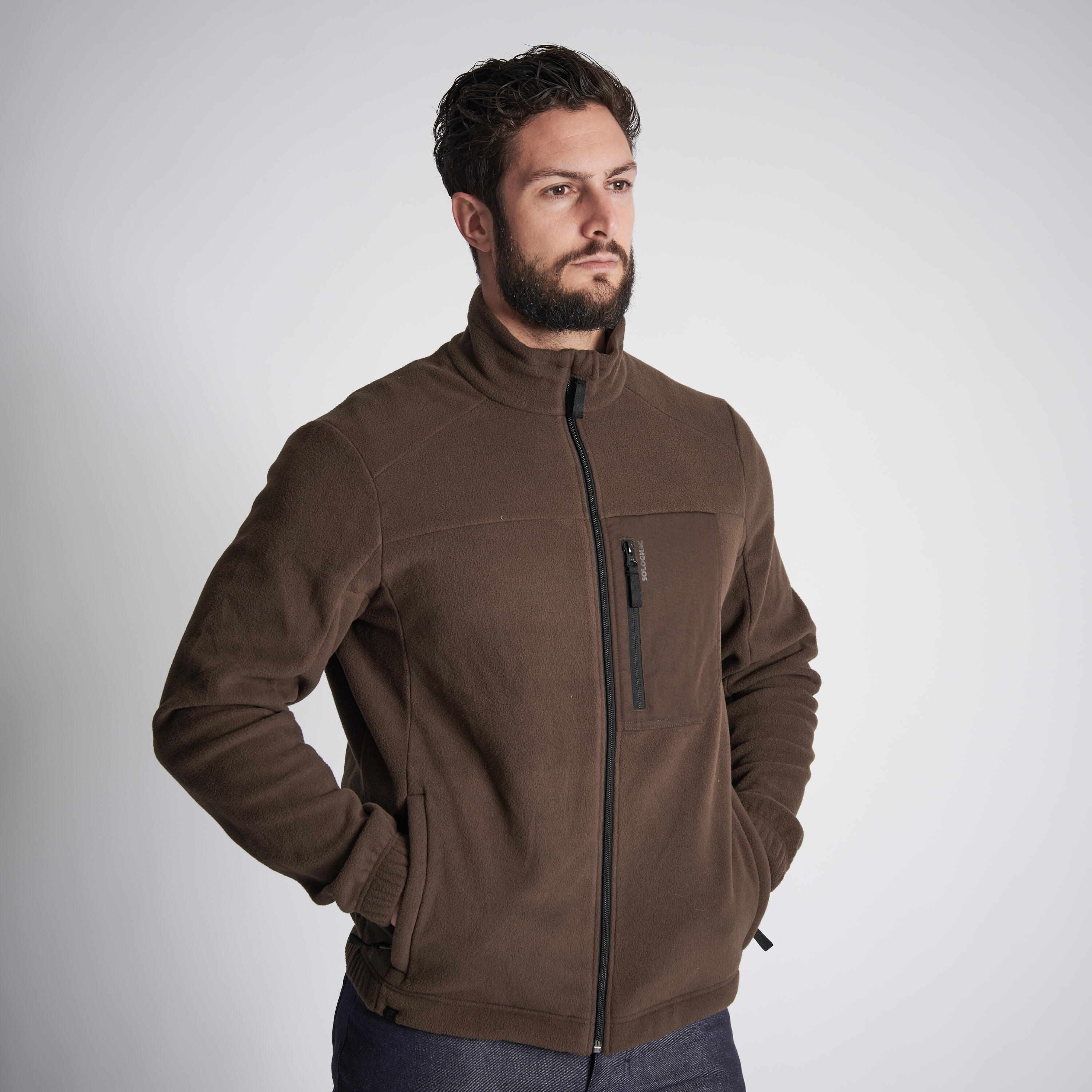 Fleece jas 500 bruin 5/8