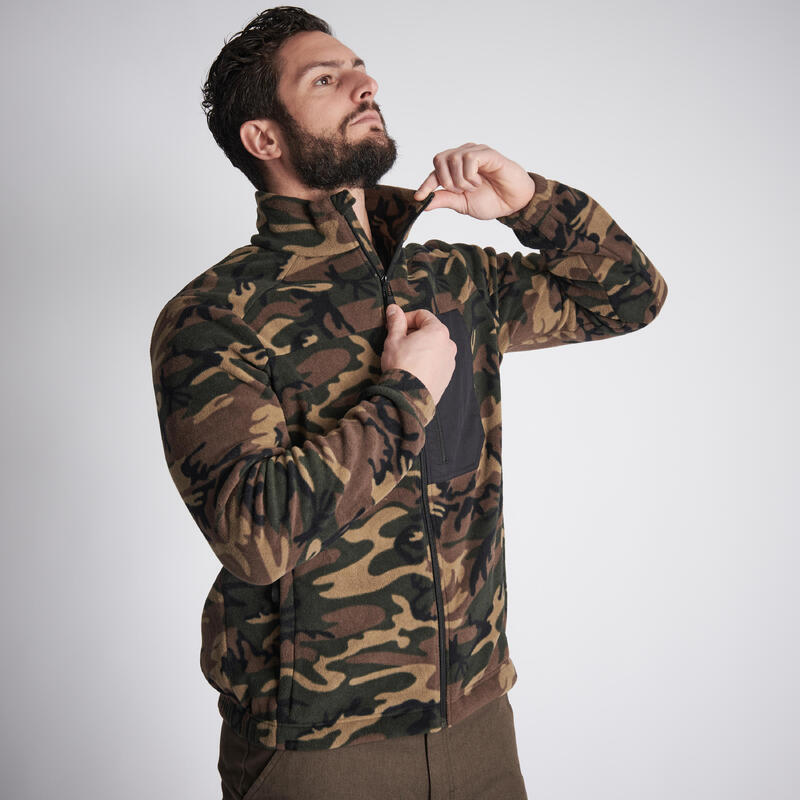 Camouflage fleece jas voor de jacht 500