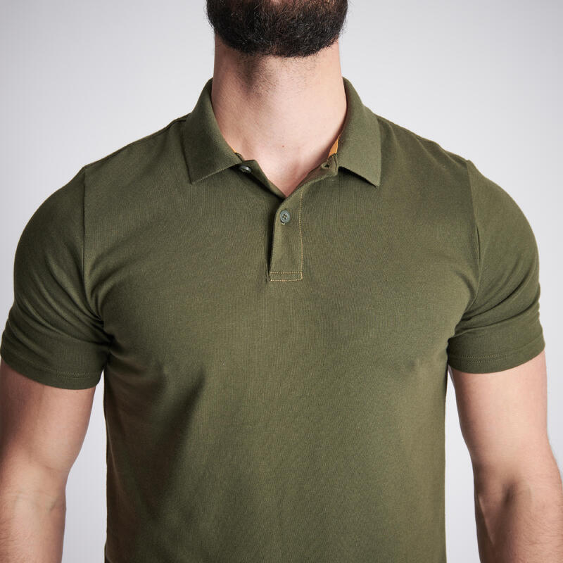 Tricou Polo 100 din bumbac respirant verde Bărbați  