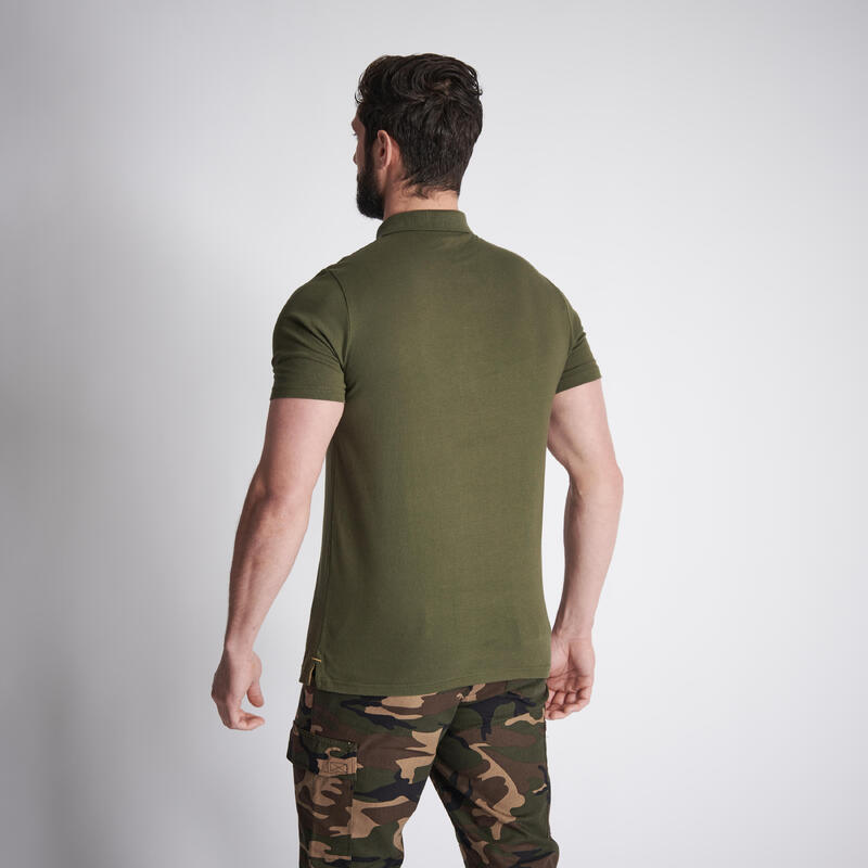 Tricou Polo 100 din bumbac respirant verde Bărbați  