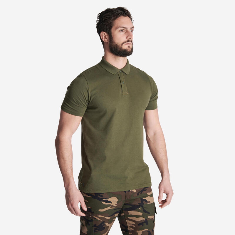 Tricou Polo 100 din bumbac respirant verde Bărbați  