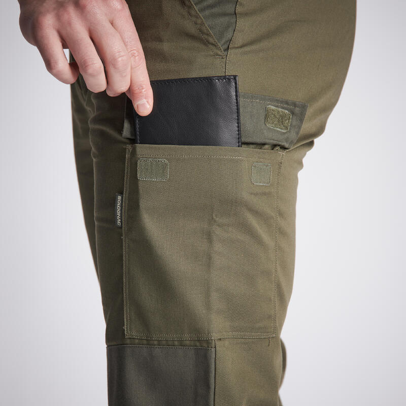 Pantalón Cargo Hombre Solognac Steppe 300 Bicolor Resistente Multibolsillos