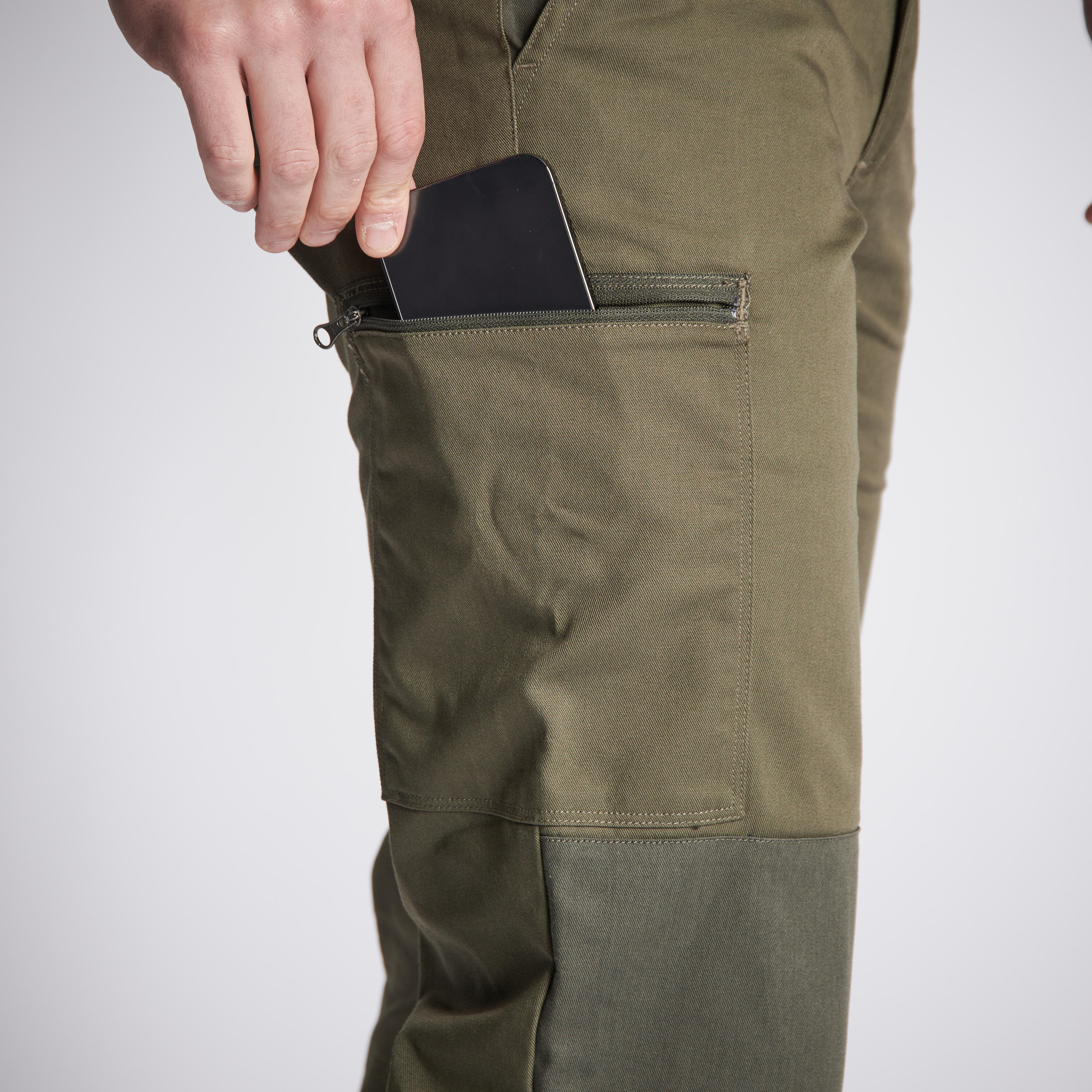 Cargo Trousers From SOLOGNAC By Decathlon Men Brown Breathable