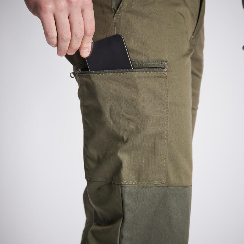 Kalhoty s nakládanými kapsami odolné Steppe 300 dvoubarevné