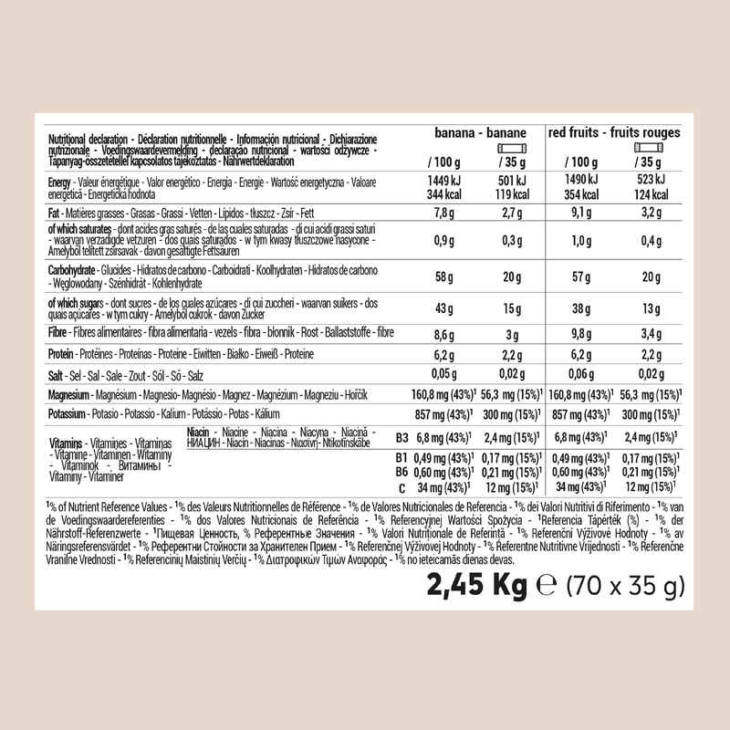 Date Energy Bar 70 x 35 g Banana and Red Berry Decathlon
