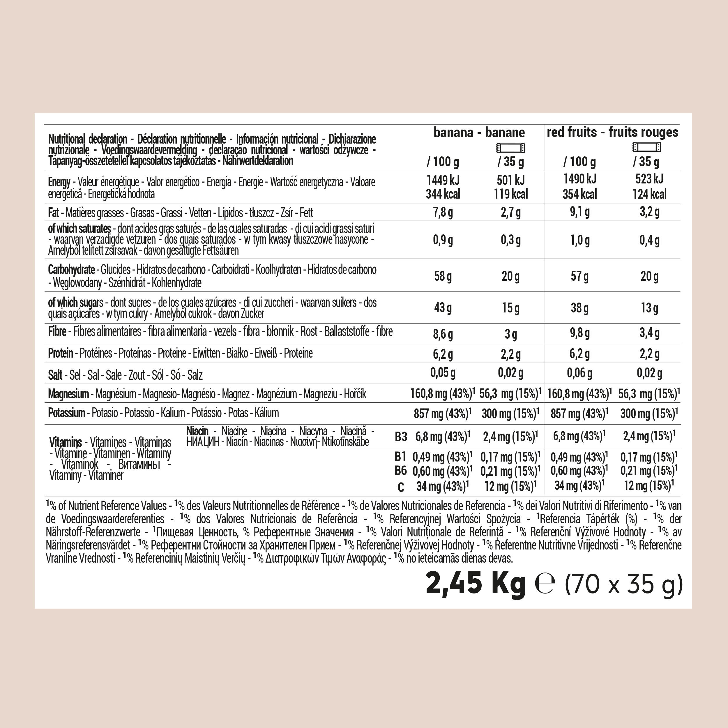 Barrita energética dátiles 70x35 g Plátano y Frutos Rojos 4/4