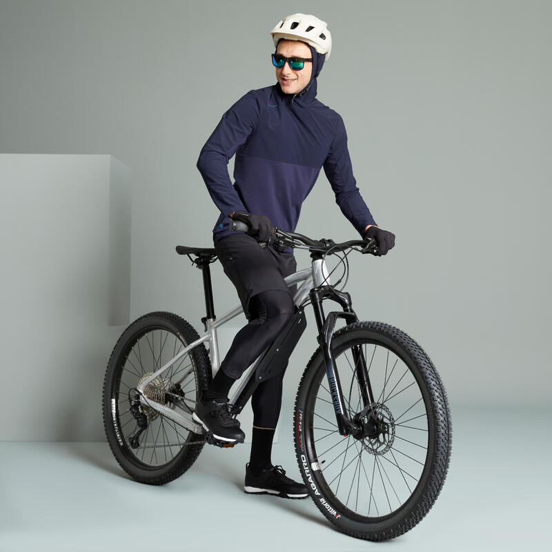 Camisola de Manga Comprida de Bicicleta BTT Meia-Estação Homem EXPL 500 AZUL