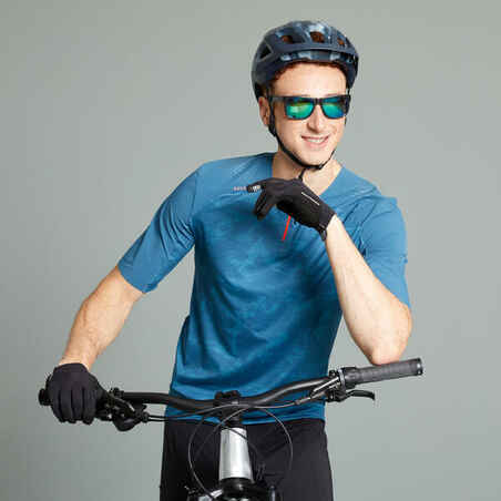 Trumparankoviai kalnų dviratininko marškinėliai „Expl 500“, mėlyni