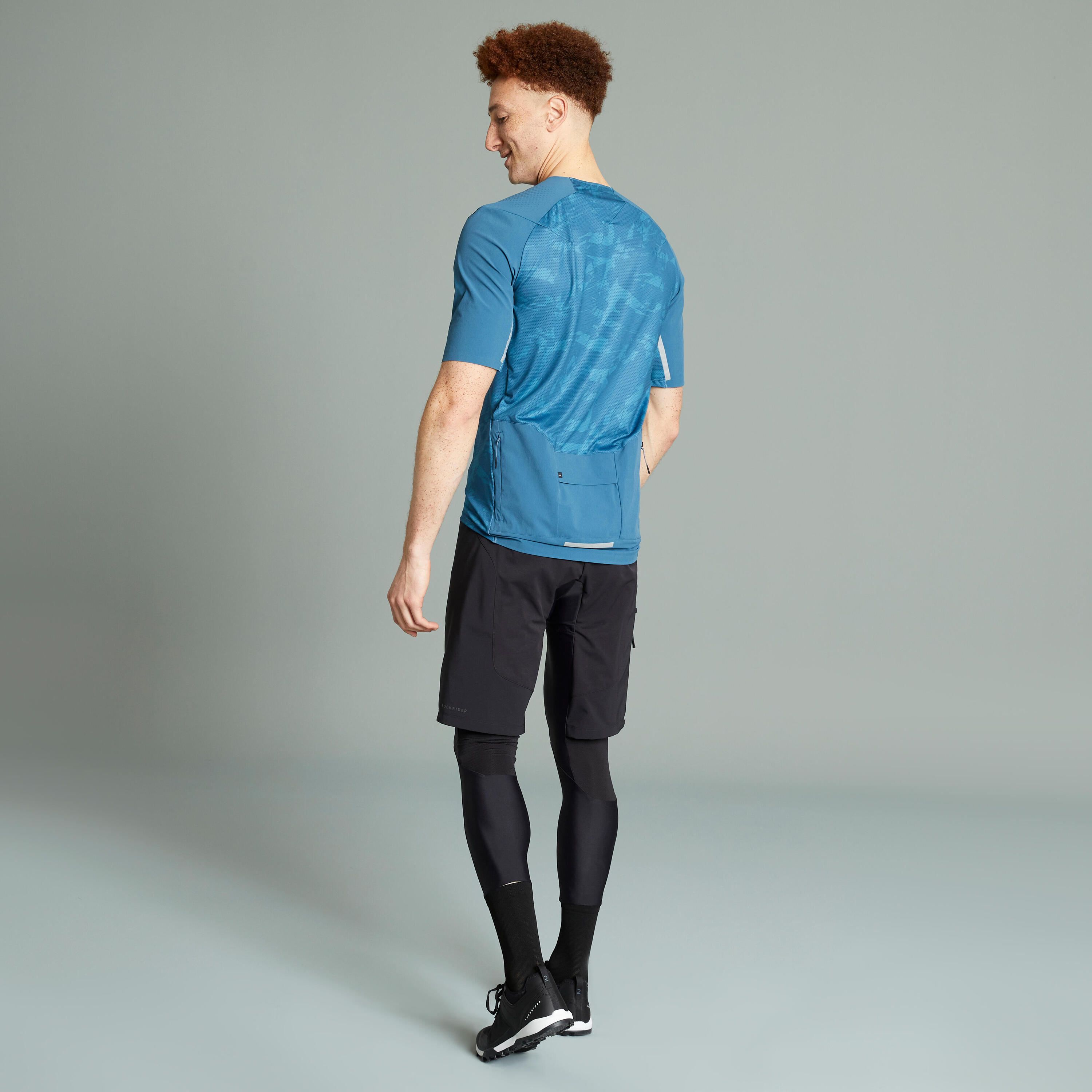 CAMISOLA DE MANGA CURTA BTT EXPL 500 AZUL 3/15