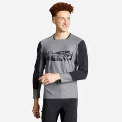 Long-Sleeved Mountain Biking Jersey ST 100 - Grey