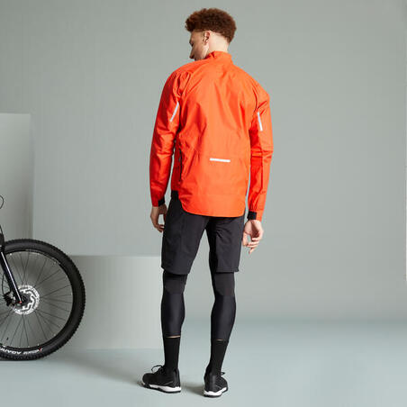 Crvena jakna za biciklizam otporna na kišu EXPL 500