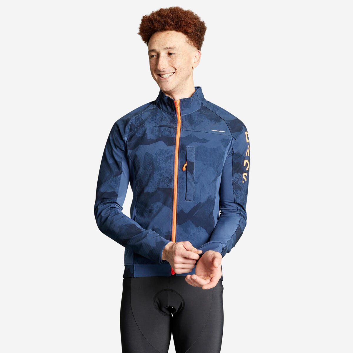 Veste hiver de vélo VTT  ST 500 bleu