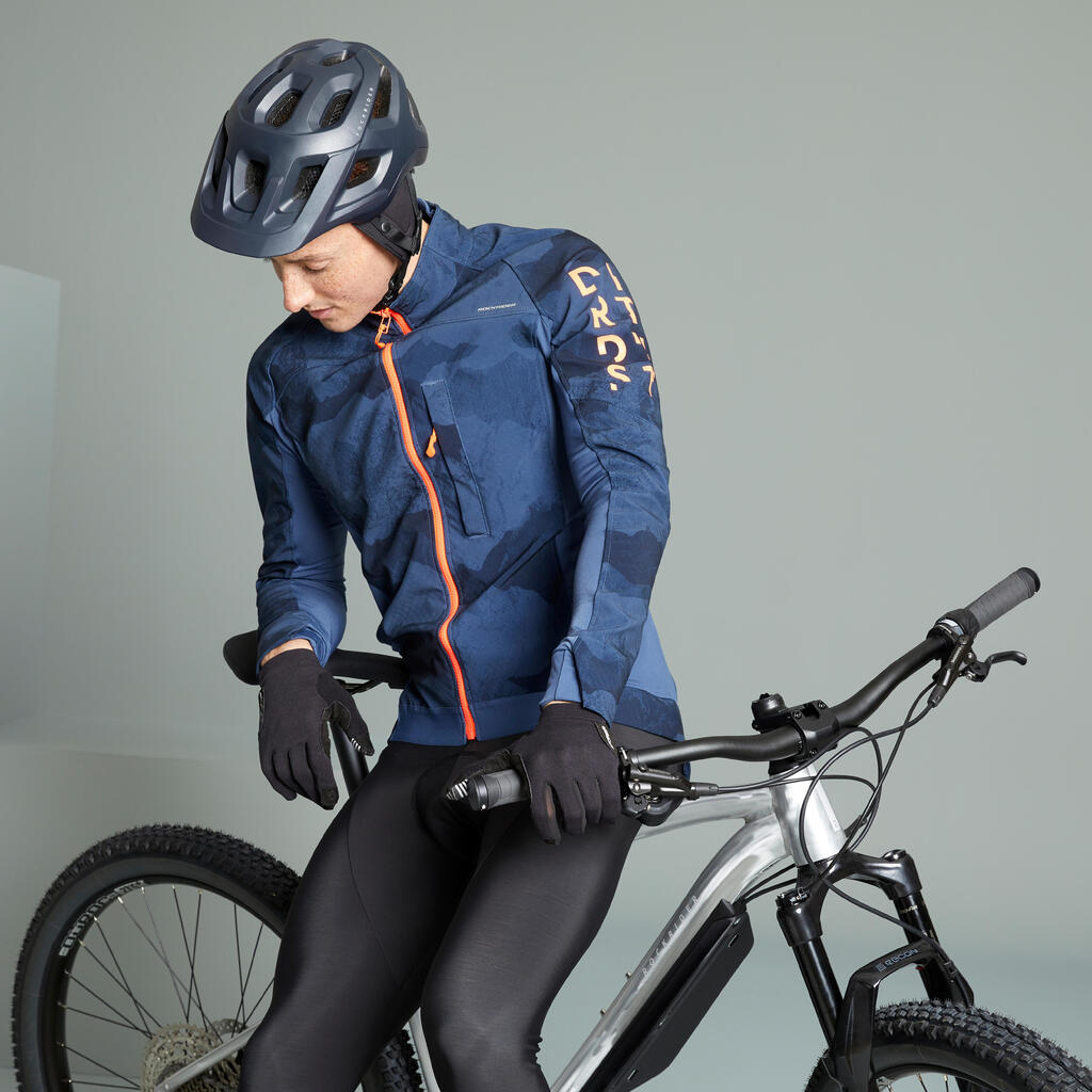 Pánska zimná bunda ST 500 na horskú cyklistiku modrá
