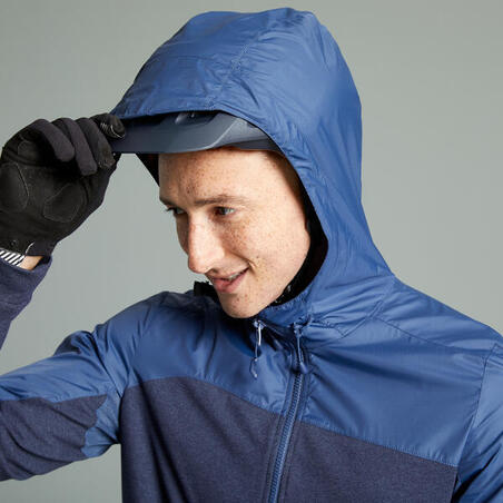Plava jakna za biciklizam otporna na vetar EXPL 700
