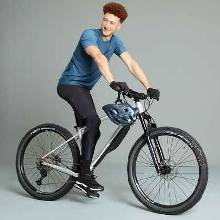 חולצת ג'רזי עם שרוולים קצרים לרכיבה על אופני הרים דגם EXPL 100 לגברים – כחול