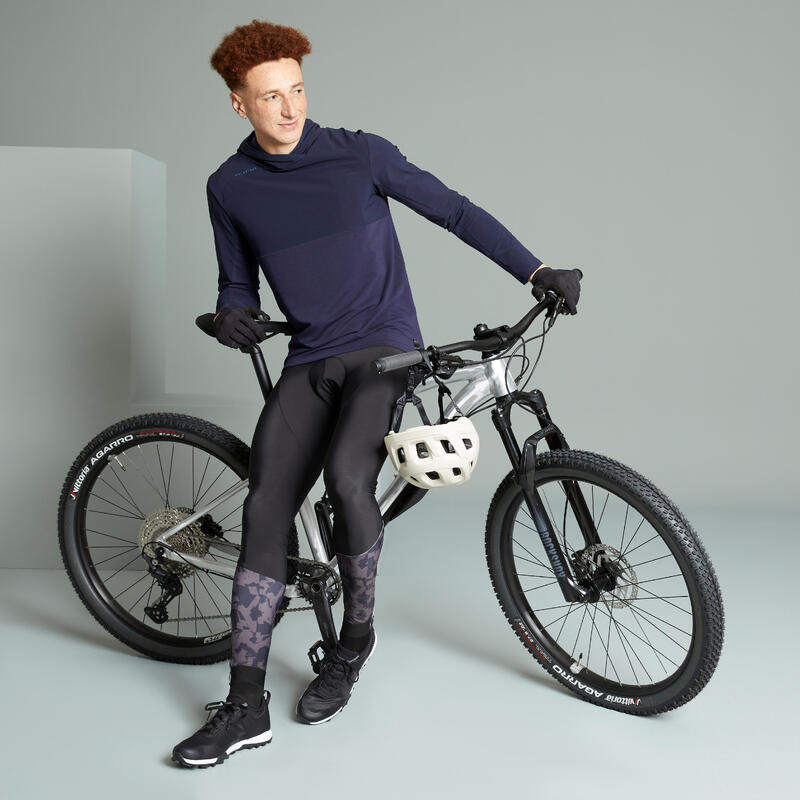 MTB broek lang met bretels heren ST 500 zwart