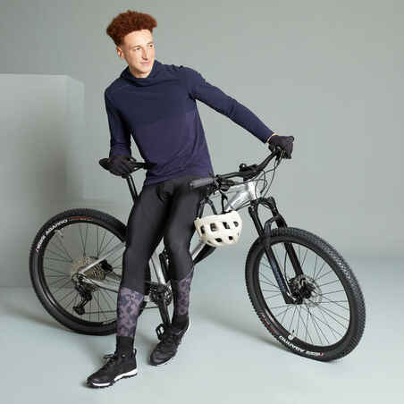 Vyriškos kalnų dviratininko kelnės su petnešomis „ST 500“, juodos