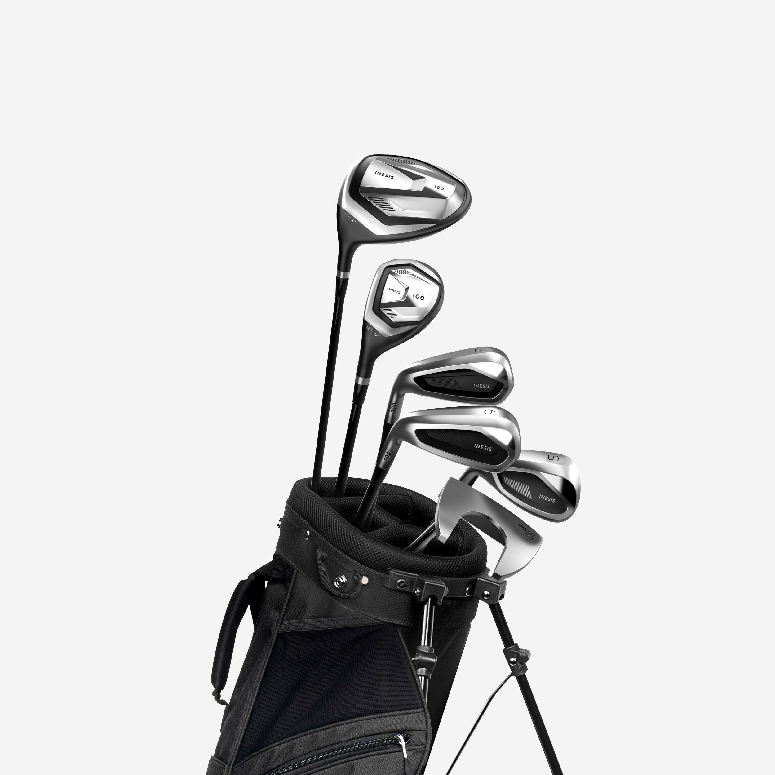 Half-set of 6 left-handed graphite golf clubs - INESIS 100