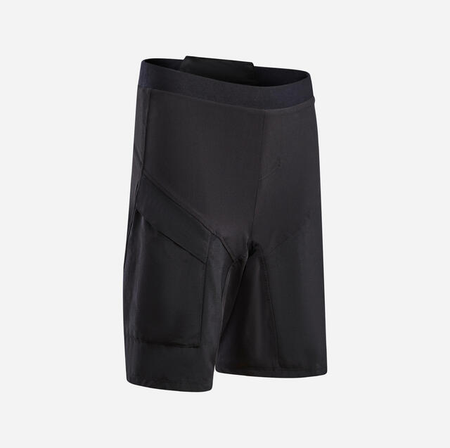 Radhose kurz MTB 500 7-13 Jahre Kinder schwarz 