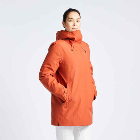 Women's warm waterproof windproof sailing jacket - SAILING 300 Dark orange