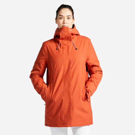 Women's warm waterproof windproof sailing jacket - SAILING 300 Dark orange