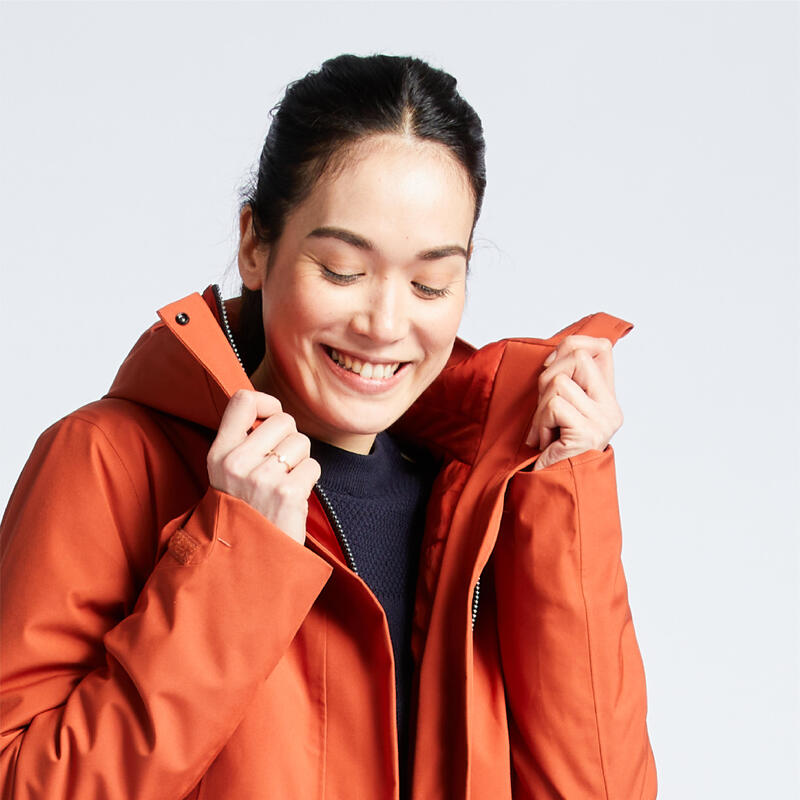 Abrigo impermeable Mujer Sailing 300 naranja