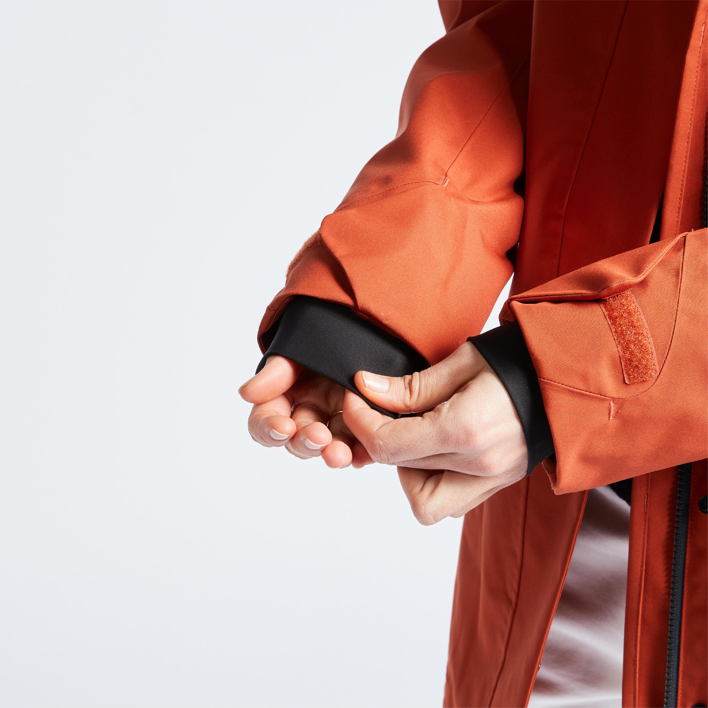 Women's warm waterproof windproof sailing jacket - SAILING 300 Dark orange 10/11
